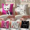 BBoykisser Silly Cat Cute Cushion Cover Pillowcase Short Plush Invisible Zipper Room Sofa Cushion Cover
