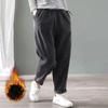 Winter Verdicken Baggy Haremshose Damen Hohe Taille Lässig Warm Samtgefüttert Hose Pantalones Schnee Kleidung Kord Ankle-length Spodnie