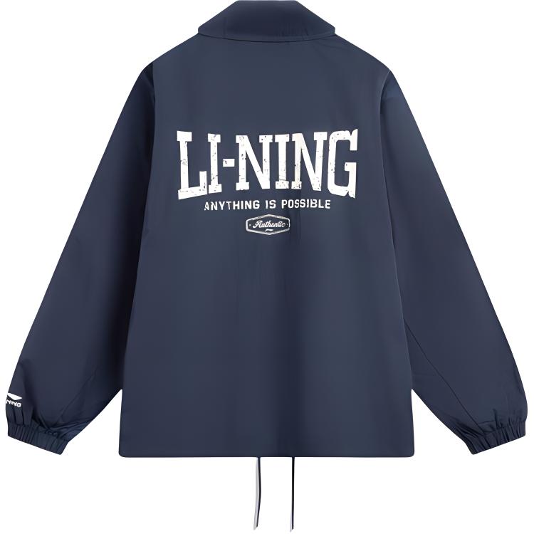 Li Ning Sports Lifestyle Series High Street American Vintage Casual Simple Solid Color Polo Letter Single-Breasted Jacket Unisex Jacket AJDV079-1