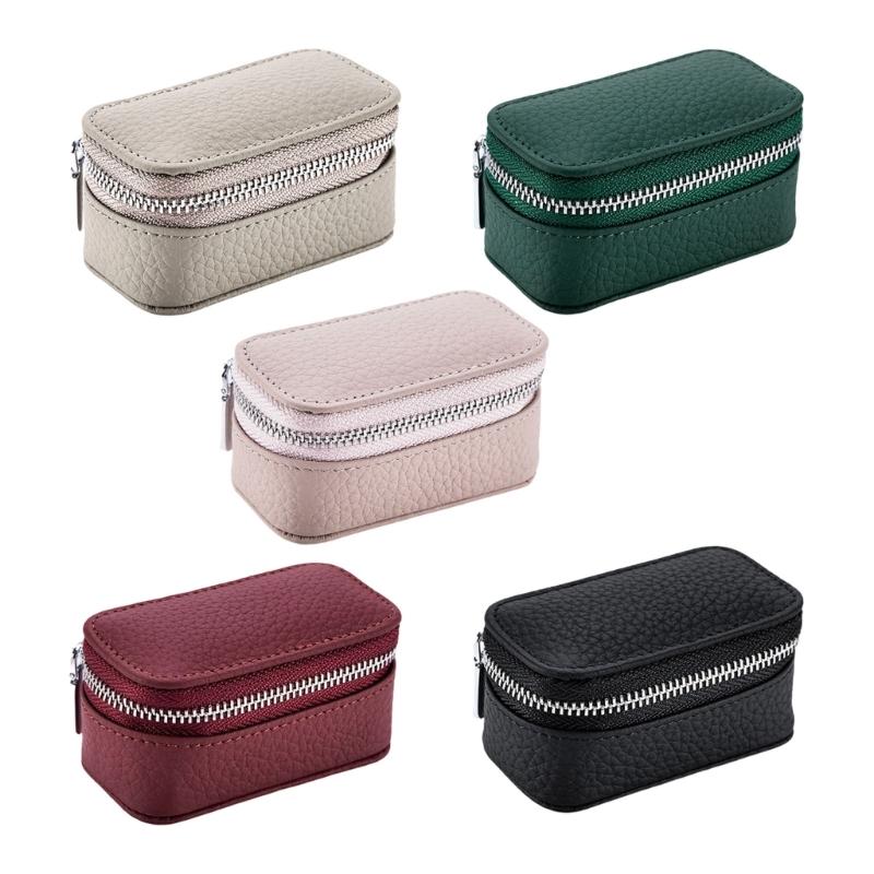 PU Leather Miniature Jewelry Storage Case Portable Design Travel Organiser For Earrings Rings And Necklaces