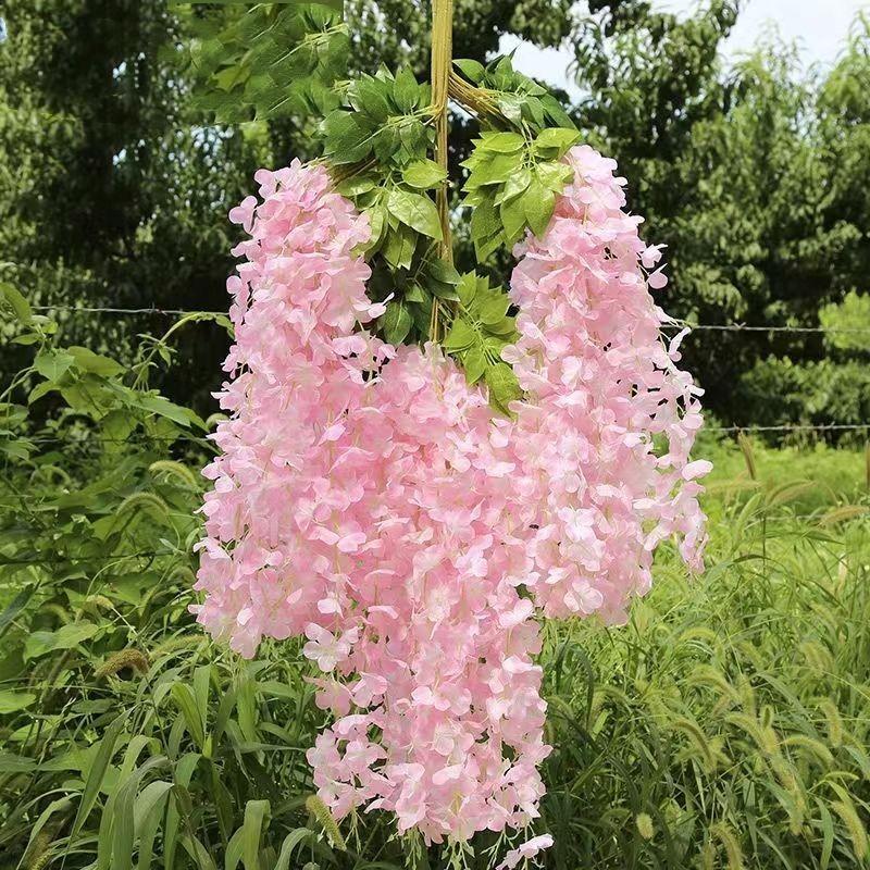 

12 шт./компл., искусственные цветы, шелковая лоза глицинии, подвесной цветок для свадьбы, сада, цветочный DIY, декор для гостиной и офиса 12Pcs