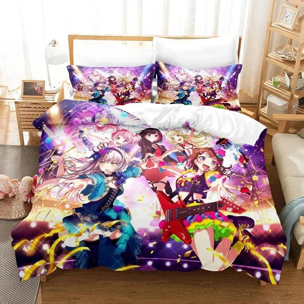 3D Anime BanG Dream! Girls Band Party! Printed Bed Set Duvet Cover Pillowcase Bedding Set Bed Linen Sheet Quilt Cover Full Size