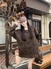 Autumn Winter Leopard Print Women's Sweater Cardigan Loose Thick Knit High-End Top Outerwear for Women