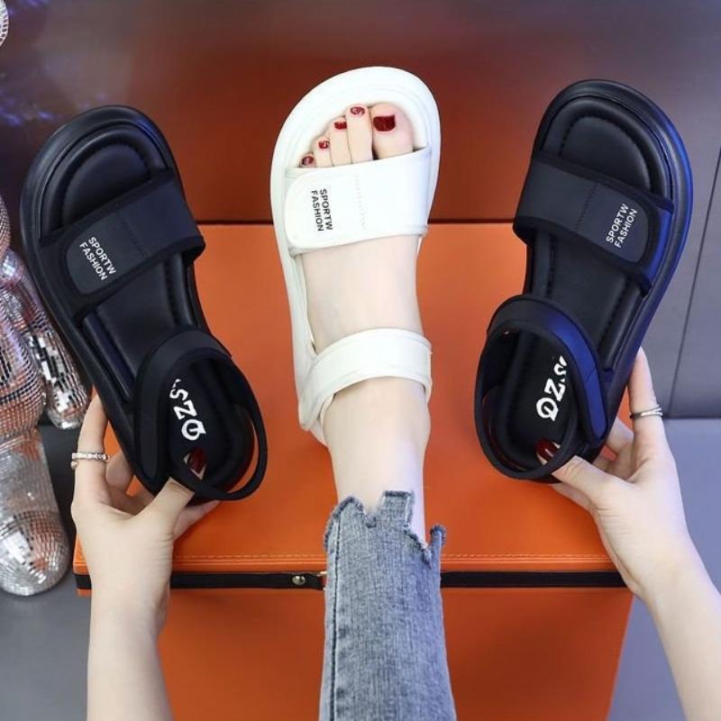 Fashion Fashion Women Sandals Hook & Loop Flats Beach Shoes Outdoor Breathable Simple Woman Casual Sports Shoes Versatile Zapatos Mujer