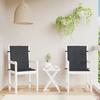 VidaXL Garden Chair Cushions Low Back Set of 2 Black 47560