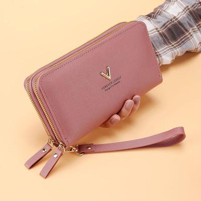 Women's Double Zipper Long Wallet & Clutch – Large Capacity Coin Purse, Multi-Purpose Phone Bag, & Card Holder