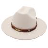Ethnic Style Top Hat Minority Felt Hat Grassland Mongolian Woolen Hat Men'S And Women'S Feather Jazz Hat
