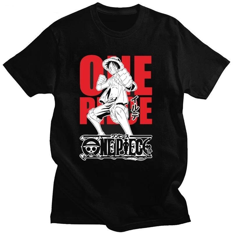 One Piece Luffy Cosplay Anime T-Shirt Shirt Undershirt Costumes Cotton Black M