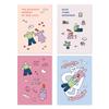 Monolike B6 Olly Molly Grid Notebook, 4 Types, Set A, Olly Molly Grid Notebook A SET - Mini Notebook, Pocket Notebook, Cute Notebook, 80 Pages