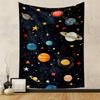 "Colorful Planets and Stars in Space" Patterned Tapestry Decorative Wall Hanging, Home Bedroom Living Room Decor