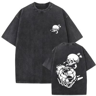 Gewassen Vintage Forward Observations Group Battle Tribe From The Grave Pullover Print T-shirts Skelet Oversized T-shirts
