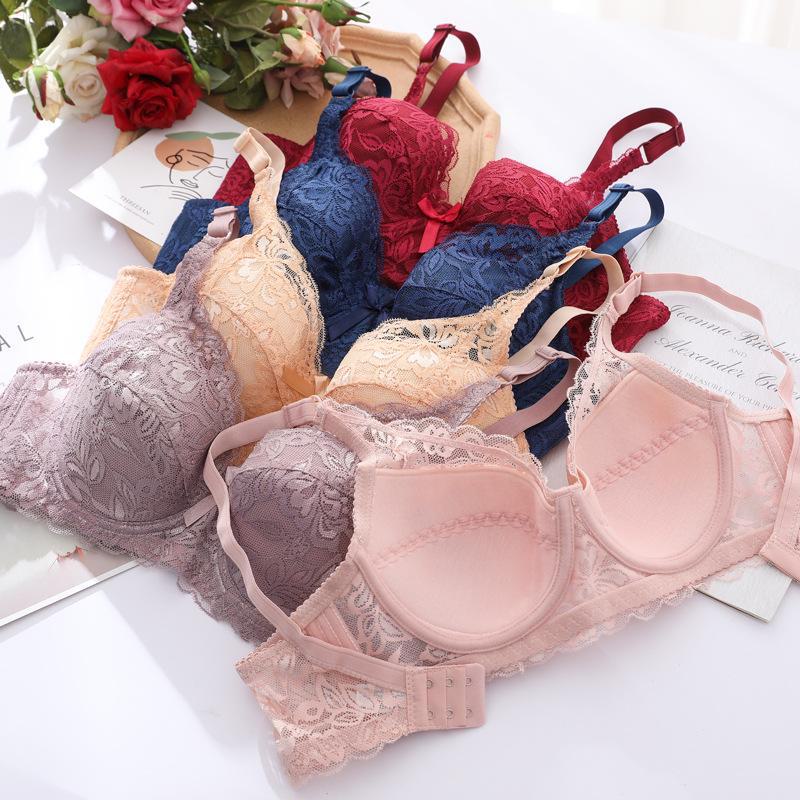 Ultra-Thin Lace Bra: Sexy, Large-Size, No Sponge, Gathered Fit