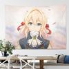 Violet Evergarden Anime Three Girls Wall Tapestry Japanese Animation Romantic Home Decor Farmhouse Soft Durable Cozy Gift