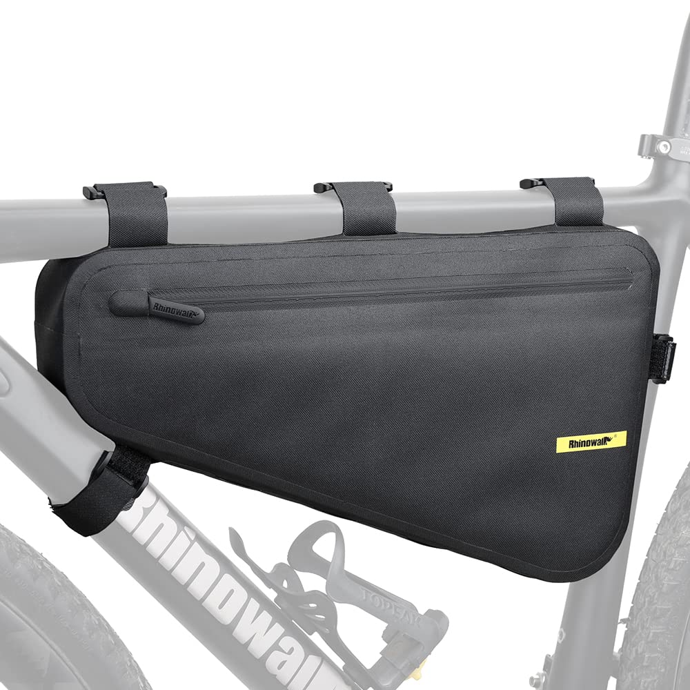 Rhinowalk Waterproof Bicycle Frame Bag, 4L Large Capacity Triangle Top Tube Bag for Road Bikes and MTBs, Easy Access, and Easy Installation