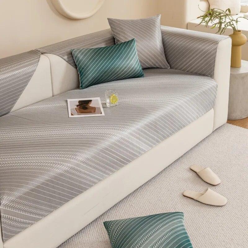 

Ice Silk Soft Cooler Sofa Cushion Foldable Washable Non-Slip Cooling And De-Heating Sofa Cover For Living Room 70x70cm 1pcs