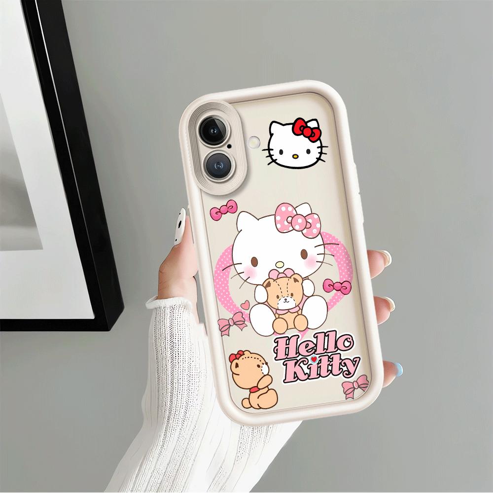 Soft Shell Phone Case for iPhone 16e 13 12 11 Pro Max 17 Air 15 16 14 Plus XR XS Max Sanrio Kuromi Hello Kitty