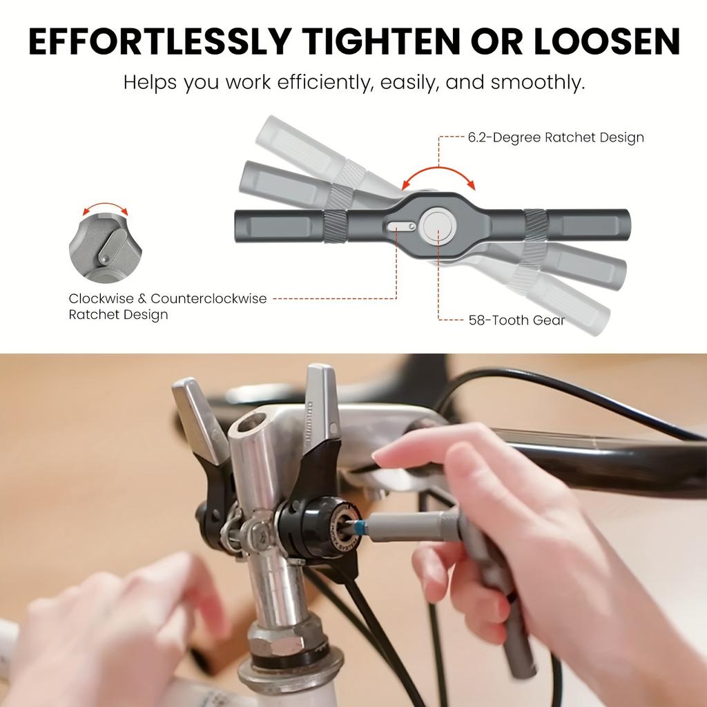 24-in-1 Magnetic Screwdriver Set, Multifunctional Hand Tool Kit with Detachable T-Handle Ratchet, DIY Home Maintenance Tool Box