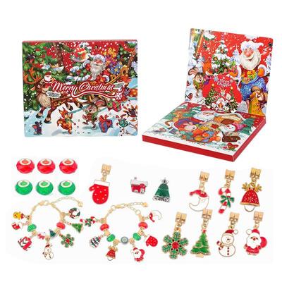 Weihnachten Advent Countdown-Kalender Countdown Anhänger Kalender Box Charming Armband Advent Kalender Füllstoff Für Mädchen Kinder