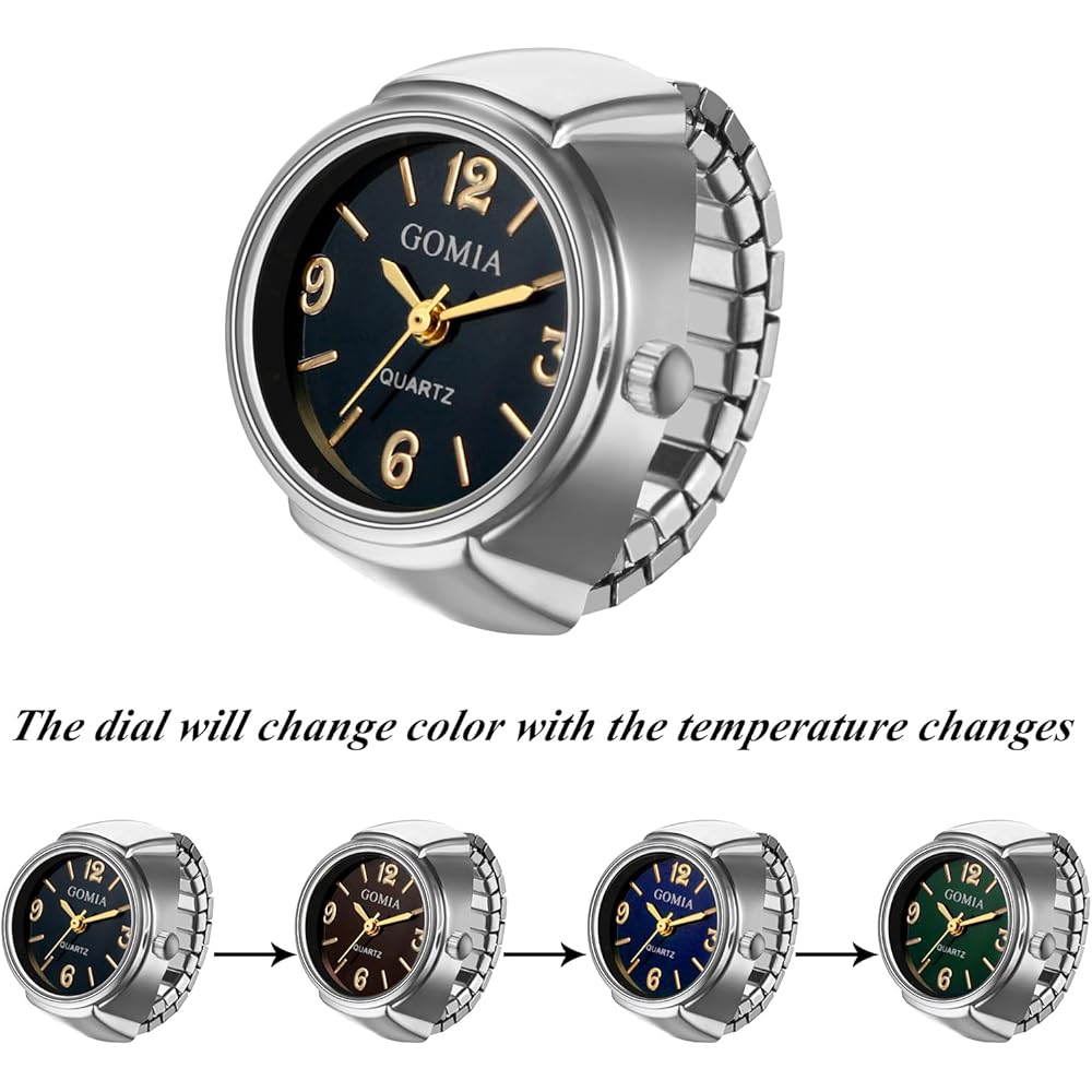 "Stainless Steel Ring Watch for Women Analog Waterproof Quartz Fashion Accessory Free Size"