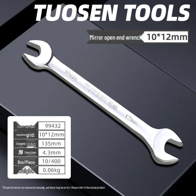 Metric Mirror Finish Double End High Hardness Open End Wrench - Multi-Spec Hand Tool