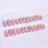 24Pcs Cat'S Eye Gradient Blush Glitter Fake Nails With Glue Faux Fingernails Press On Wearable Removable False Nails