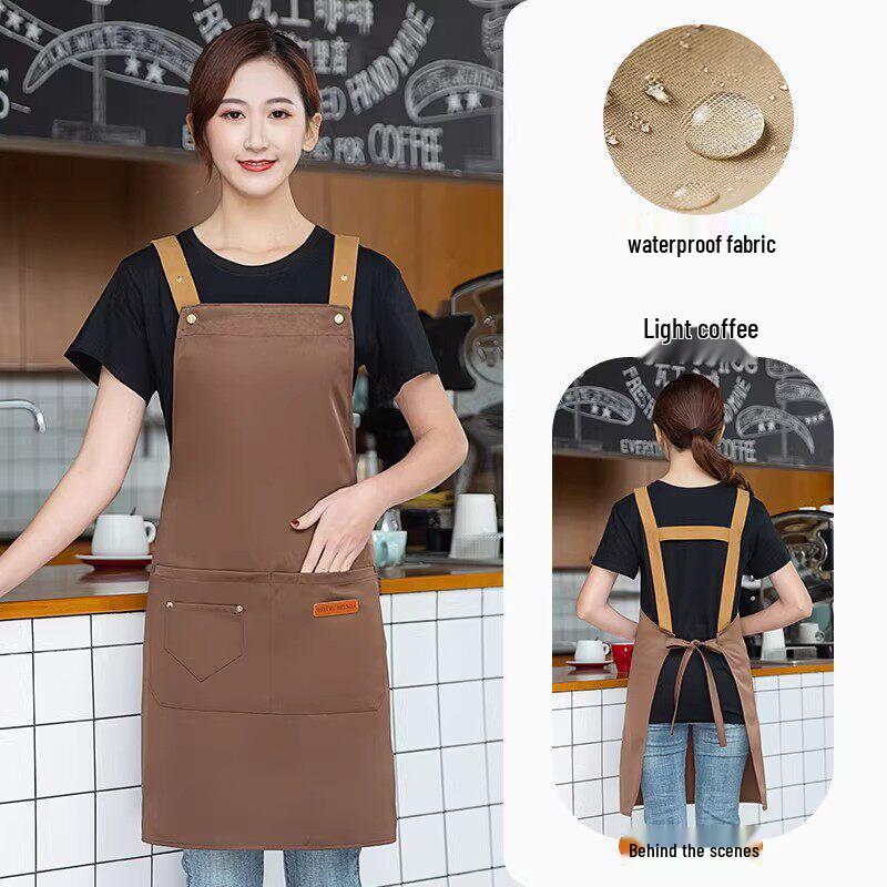 Custom Logo Waterproof Waist Apron for Milk Tea, Hot Pot, and Coffee Shop Staff