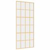 VidaXL Sliding Door, Hanging Door with Stopper, Door with Barn Panels Kitchen Home Interior, Golden Clear Glass 155173