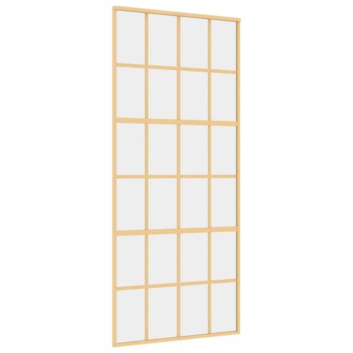 VidaXL Sliding Door, Hanging Door with Stopper, Door with Barn Panels Kitchen Home Interior, Golden Clear Glass 155173