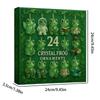 Frog Arrival Calendar 2025 2D Printed Toys 24 Day Christmas Countdown with Mini Flat 2D Acrylic Frog Doll For Christmas Decor