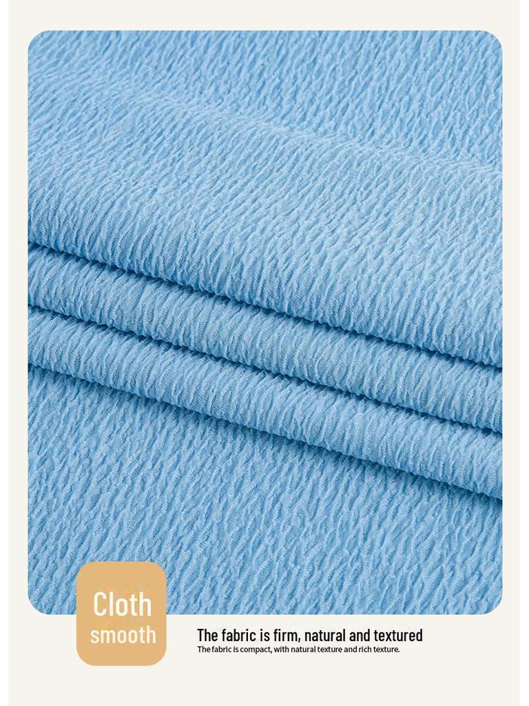 Wrinkled Wave Pattern Stretch Fabric - Tripe Knitted, 280g, Small Mountain Peak Design