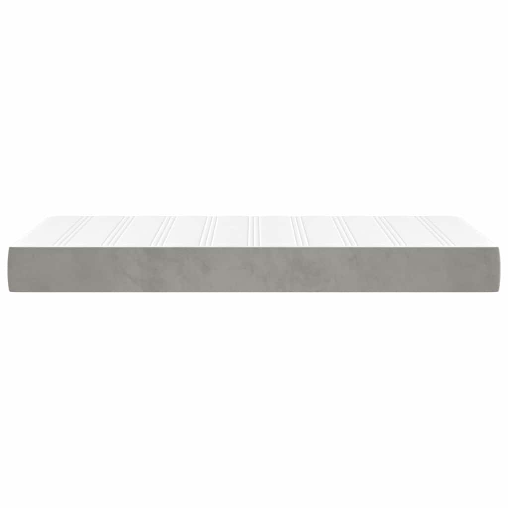 Pocket Spring Mattress for Children Medium Firm Light Grey 80 x 160 cm Velvet