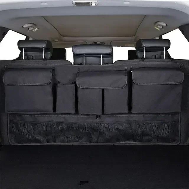 SUV truck upgrade rear seat storage bag, SUV trunk storage device, SUV rear seat suspension storage device, with 4 pockets