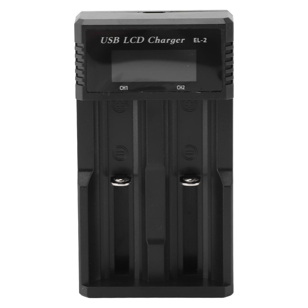 Battery Charger 2 Bay LCD Display Multiple Guard USB Charging Smart Battery Charger for 3.7V