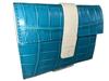 GUODI Tri-fold Wallet with Genuine Crocodile Leather, Matte Finish, and Card Case (Turquoise Blue)