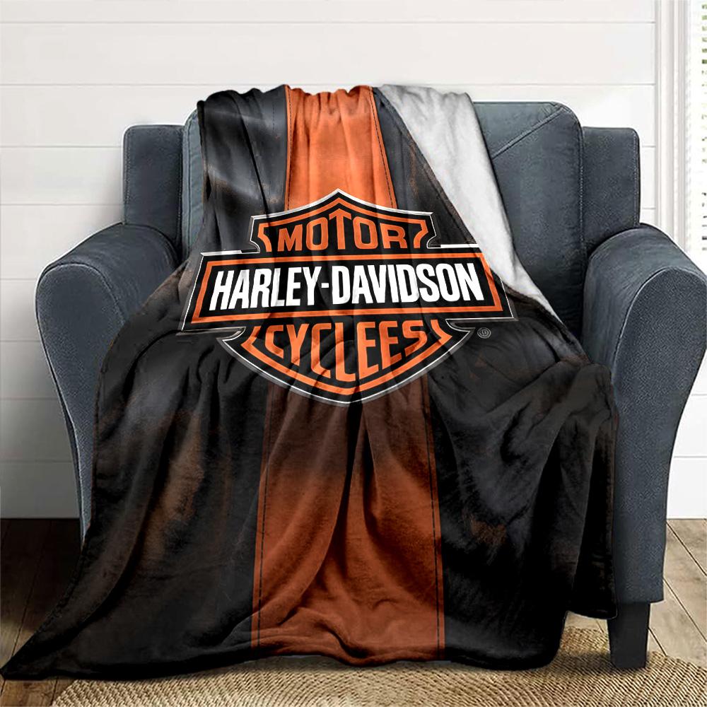 1pc Harley-Davidson Blanket, Gift, for Men and Women, Soft Blanket, Good for Sofa Bed Couch Travel, Lightweight Flannel Blanket