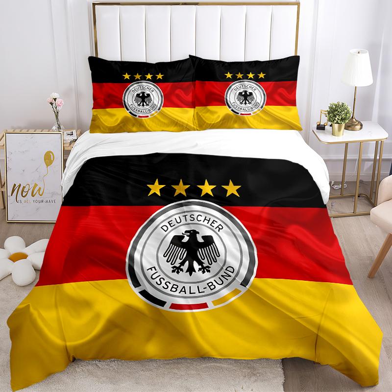 3Pcs German Football Federation Emblem Bedding Sets For All Sizes New 3D Printed Bed Cover Comforter Duvet Cover Pillowcase Bedroom Decoration