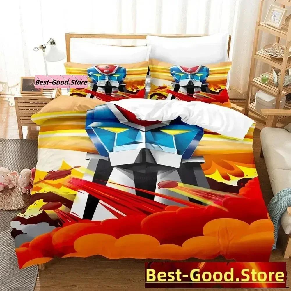 Mechanical Goldorak Bedding Set Single Twin Full Queen King Size Bed Set Aldult Kid Bedroom Duvetcover Sets Cartoon Anime Bed