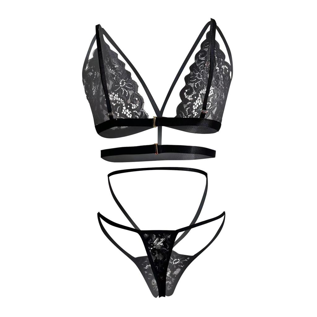 Damenmode Sexy TrägerZweiteilerFarbe Drahtloser BH Sexy Unterwäsche Slips