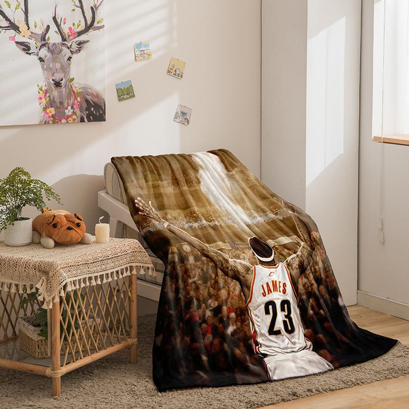 Basketball Star Series Flannel Blanket 3D Printed Sofa Blanket Thickened Blanket