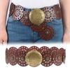 Západní styl dutý pás Přehnané Cowboy Wide Disc Belt Disc Belt pro ženy