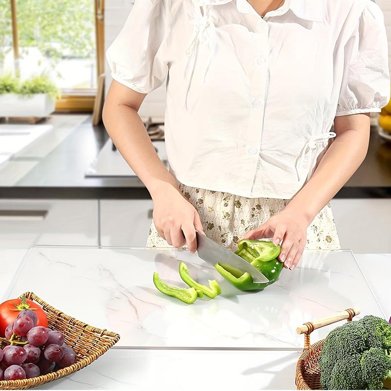 Acrylic Cutting Board With Counter Lip Non-slip Transparent Kitchen Counter Board For Bread Meat &fruit Household Chopping Board