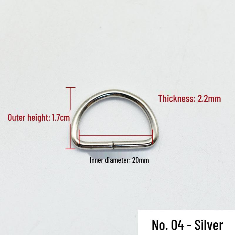 Högkvalitativa Metall D-rings Väskaccessoarer: Guld & Silver Förtjockad Kedjelänksspänne