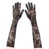 Breathable Skull Crossbone Pattern Gloves Role Playing Accessories For Cosplay Event And Spooky Themed Celebrations