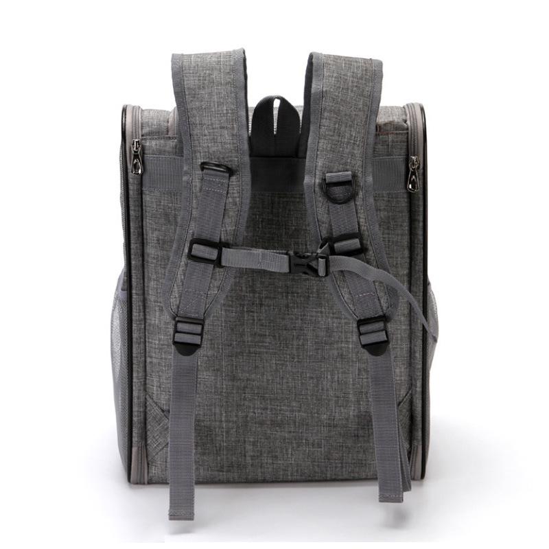 Large Capacity Double Shoulder Cat Carrier Backpack - Portable Pet Travel Bag for Outdoor Use