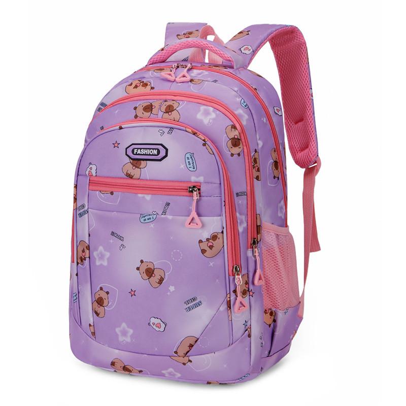 Large Capacity Childrens Backpack With Cartoon Capybara Print Design Daily For