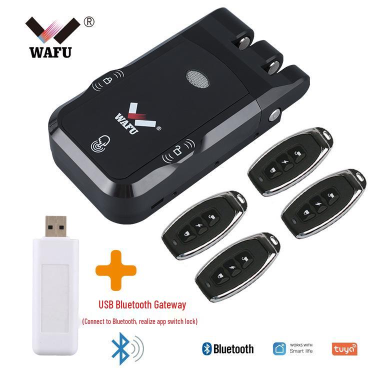 Graffiti Invisible Wireless Anti-theft Smart Lock with Remote Control for Home, Keyhole-less Design for Entrance and Sliding Doors