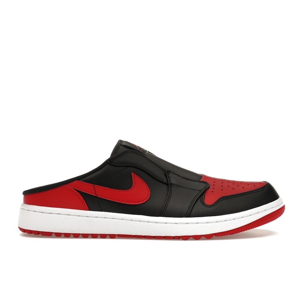 Air Jordan 1 Mule Golf Bred Unisex Sneakers Black White Varsity-Red FJ1214-001