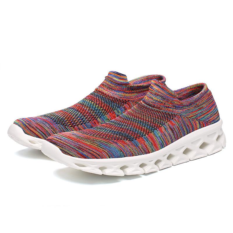 Outdoor Couple Hiking Shoes Spring, Summer and Autumn Fly-woven Mesh Casual Shoes Breathable and Lightweight Travel Walking Socks Shoes