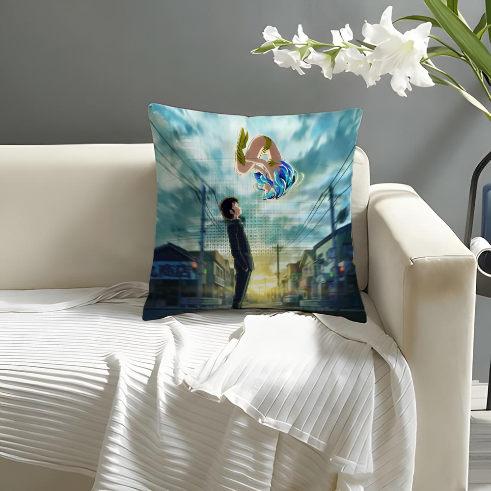 Uurusei Yyatsura Anime Game Pillow Case Natural Linen Organic Fabric DoubleSided Printing Sofa Home Decor Cushion Cover