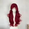 Sea King Red Long Curly Wig for Women with Middle Part and Bangs – Natural-Looking, Fluffy, Full Head Coverage, Brightening Simulation.